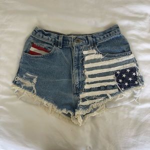 GORGEOUS Denim Shorts with America Flag